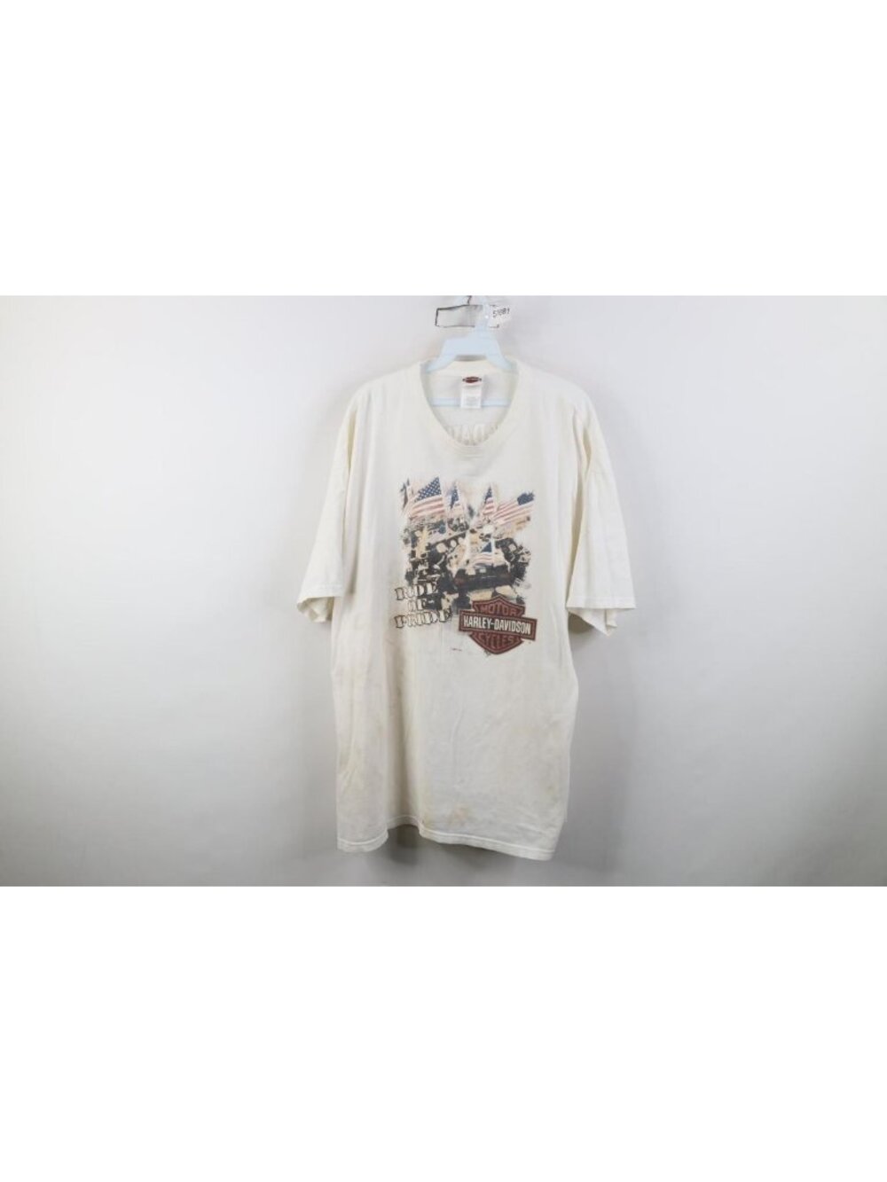 Vintage Y2K 2007 Harley Davidson Mens 2XL Thrashed Spell Out USA Logo T-Shirt